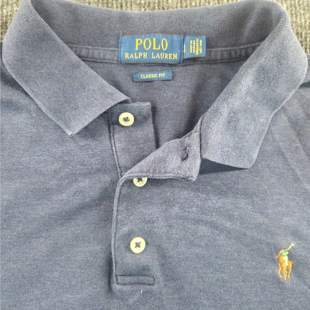 Polo Ralph Lauren Polo Shirt Mens XL Navy Blue Classic Fit Cotton Casual Golf